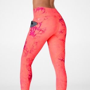 Fabletics Hot Pink/Red marble legging